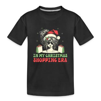 Le dicton de Noël à l’époque de mes achats de Noël - T-shirt bio Premium Enfant - noir - Devant