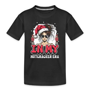 Weihnachten Xmas Spruch In My Nutcracker Era - Kinder Premium Bio T-Shirt - Schwarz - Vorne