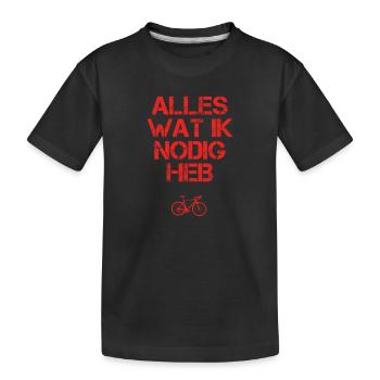 presentje wat ik nodig rennrad cycling triathlin c - Kinder Premium Bio T-Shirt - Schwarz - Vorne