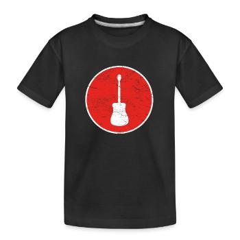 guitare guitare acoustique cadeau - T-shirt bio Premium Enfant - noir - Devant