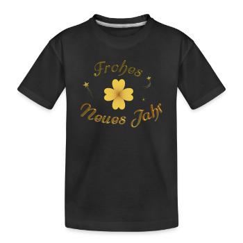 Frohes Neues frohes neues Jahr Neujahr - Kinder Premium Bio T-Shirt - Schwarz - Vorne