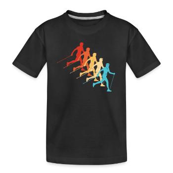 Nordic Walking Walking Women Nordic Walker - Kids' Premium Organic T-Shirt - black - Front