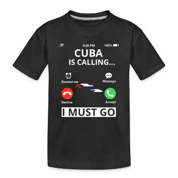 Kuba Flagge Karibik Urlaub Cuba Reise Havanna - Kinder Premium Bio T-Shirt - Schwarz - Vorne