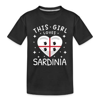 Drapeau de la Sardaigne Drapeau sarde Drapeau de la Sardaigne - T-shirt bio Premium Enfant - noir - Devant