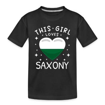 Saxony Flag Saxon Flag Ossi Holiday SN - Kids' Premium Organic T-Shirt - black - Front
