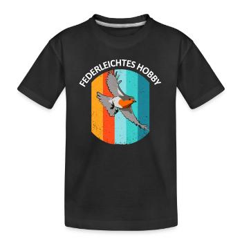 Vogelbeobachtung Vögel Beobachten Birding Vogel - Kinder Premium Bio T-Shirt - Schwarz - Vorne