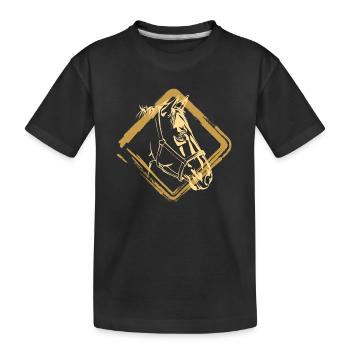 Horse Horses Gold - Kids' Premium Organic T-Shirt - black - Front