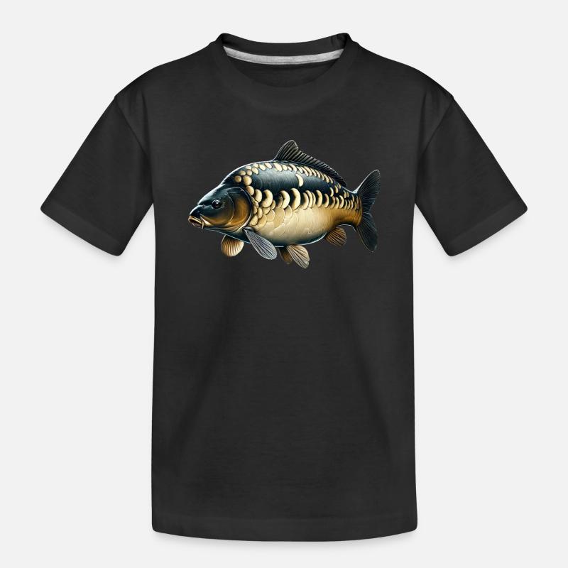 Karpfen - Kinder Premium Bio T-Shirt - Schwarz