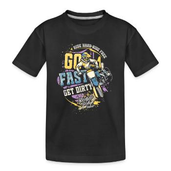 Ride Fast, Get Dirty - Motocross Saying - Kids' Premium Organic T-Shirt - black - Front