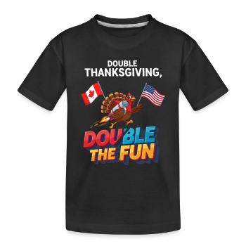 Double plaisir de Thanksgiving - T-shirt bio Premium Enfant - noir - Devant