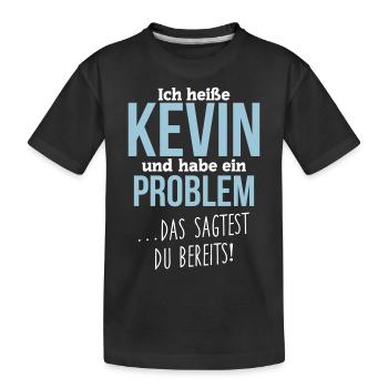 Kevin + Problem - Kinder Premium Bio T-Shirt - Schwarz - Vorne
