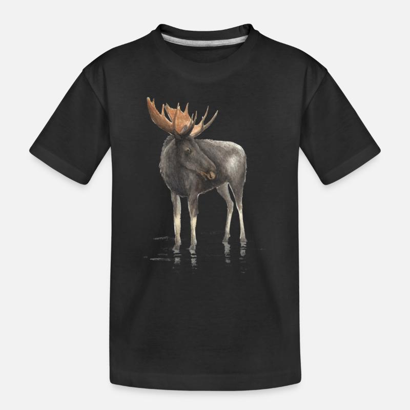 Elch - Kinder Premium Bio T-Shirt - Schwarz
