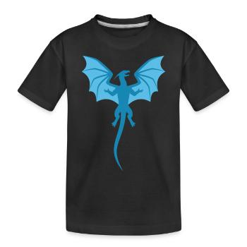 Drache Blau - Kinder Premium Bio T-Shirt - Schwarz - Vorne