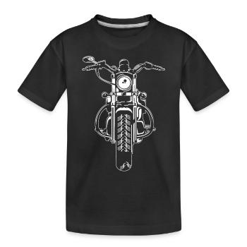 Chopper / Motorrad 07_weiß - Kinder Premium Bio T-Shirt - Schwarz - Vorne