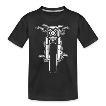 Motorrad Motorcycle 03_weiß - Kinder Premium Bio T-Shirt - Schwarz - Vorne