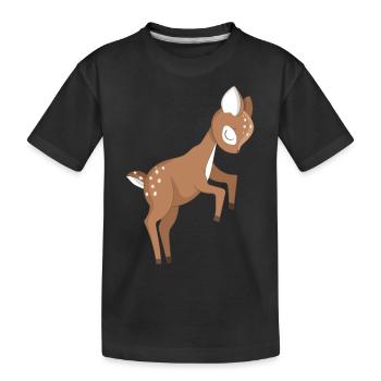 Chevreuil bébé animal - T-shirt bio Premium Enfant - noir - Devant