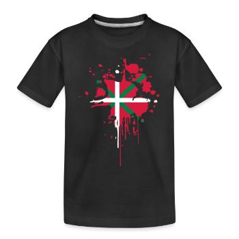 Drapeau Basque Tâche - T-shirt bio Premium Enfant - noir - Devant