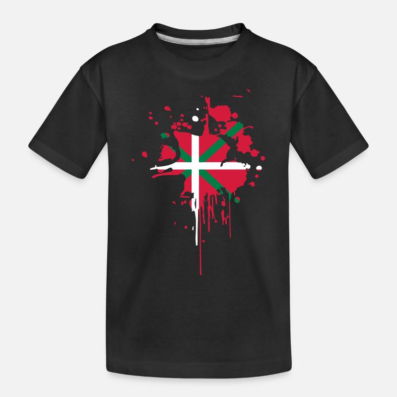 Drapeau Basque Tâche - T-shirt bio Premium Enfant - noir