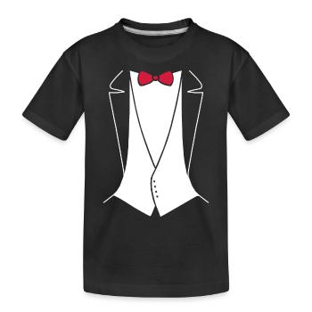 TUXEDO - ANZUG SHIRT - Kinder Premium Bio T-Shirt - Schwarz - Vorne