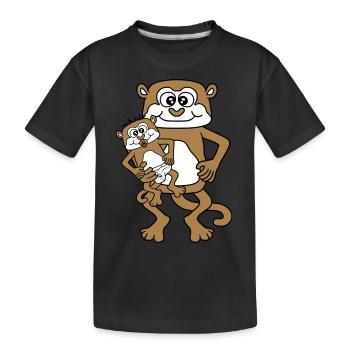 diaper pacifier daddy aeffchen baby monkey suess never - Kids' Premium Organic T-Shirt - black - Front