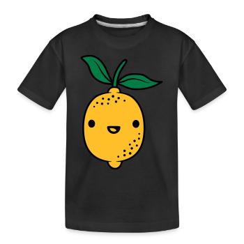 Fruit de citron kawaii - T-shirt bio Premium Enfant - noir - Devant
