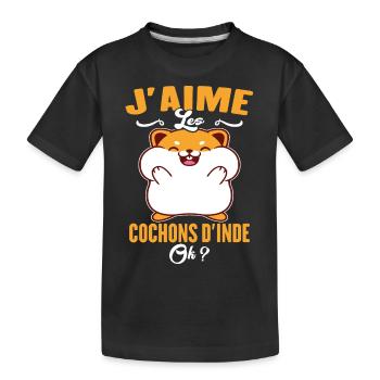 J'aime Les Cochons D'Inde - T-shirt bio Premium Enfant - noir - Devant