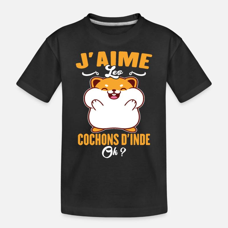 J'aime Les Cochons D'Inde - T-shirt bio Premium Enfant - noir