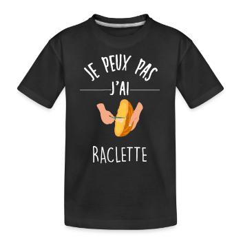 J'peux pas j ai raclette - T-shirt bio Premium Enfant - noir - Devant