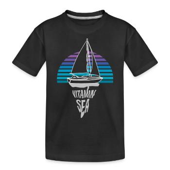 Vitamin Meer Sonnenuntergang Segler Segelboot Sege - Kinder Premium Bio T-Shirt - Schwarz - Vorne