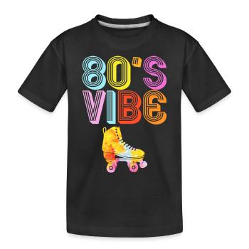 80er Vibe - Rollschuhlaufen - Rollschuhlaufen 80er - Kinder Premium Bio T-Shirt - Schwarz - Vorne