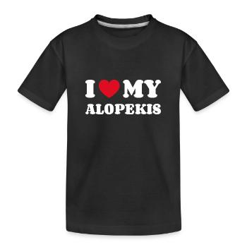 I Love My Alopekis - Kinder Premium Bio T-Shirt - Schwarz - Vorne
