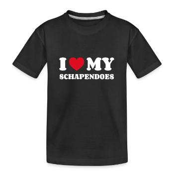 I Love My Schapendoes - Kinder Premium Bio T-Shirt - Schwarz - Vorne