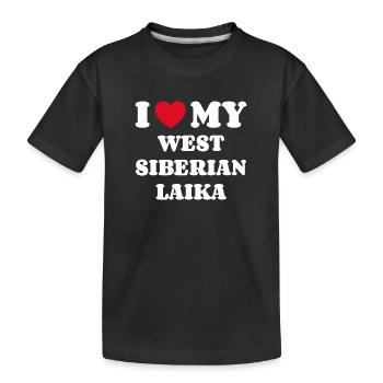 J’aime ma Laïka de Sibérie occidentale - T-shirt bio Premium Enfant - noir - Devant