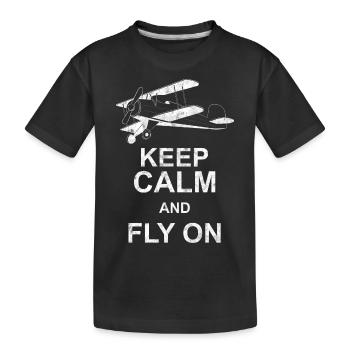 Airplane Pilot Flying Relax Rest I Gift - Kids' Premium Organic T-Shirt - black - Front