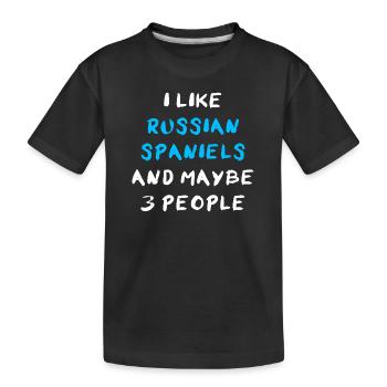 Épagneul russe - T-shirt bio Premium Enfant - noir - Devant