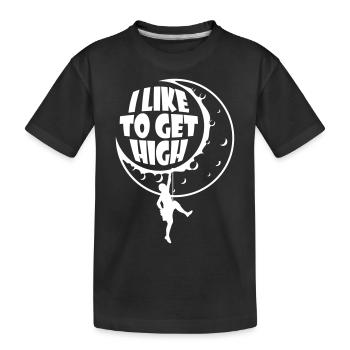 Kletterer Bergsport Mond erklimmen - Kinder Premium Bio T-Shirt - Schwarz - Vorne