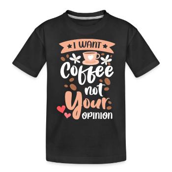 Kaffeeliebhaber Energie Espresso Getränk - Kinder Premium Bio T-Shirt - Schwarz - Vorne