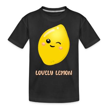 Liebevolle Zitrone - Kinder Premium Bio T-Shirt - Schwarz - Vorne