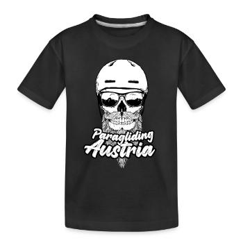 Parapente Autriche Crâne - T-shirt bio Premium Enfant - noir - Devant