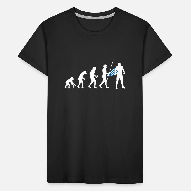 Grieche Evolution Superheld Griechische Flagge Kinder Premium Bio T-Shirt