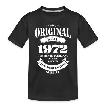 Vintage Original Design Geburtstag Jahrgang 1972 - Kinder Premium Bio T-Shirt - Schwarz - Vorne