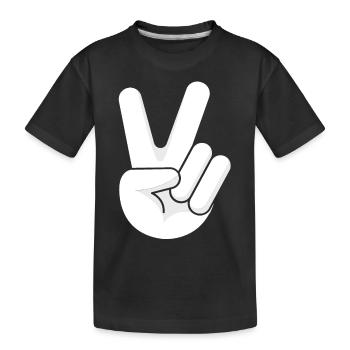 Love Freedom Peace Hope Sign of Hand - Kids' Premium Organic T-Shirt - black - Front