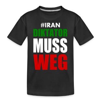 diktator muss weg iran - Kinder Premium Bio T-Shirt - Schwarz - Vorne