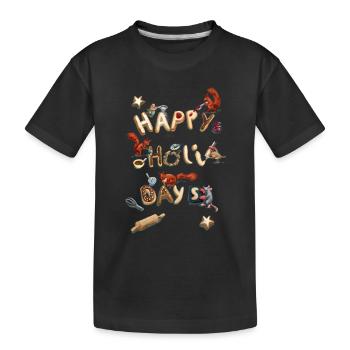 Weihnachts Kekse - Happy Holi Days - Kinder Premium Bio T-Shirt - Schwarz - Vorne