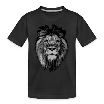 lion - Kids' Premium Organic T-Shirt - black - Front
