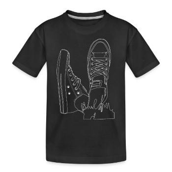 casual sneakers line drawing - Kids' Premium Organic T-Shirt - black - Front