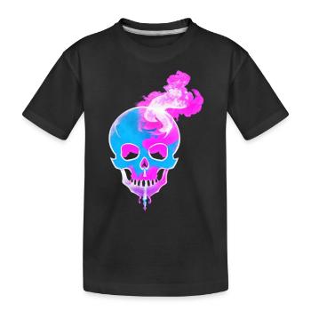 Feuerschädel Rauch pink Skelett Flammen 9 - Kinder Premium Bio T-Shirt - Schwarz - Vorne