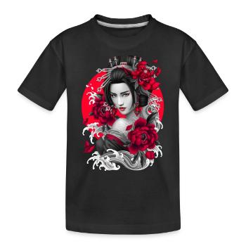 Japanese Geisha Art - Kids' Premium Organic T-Shirt - black - Front