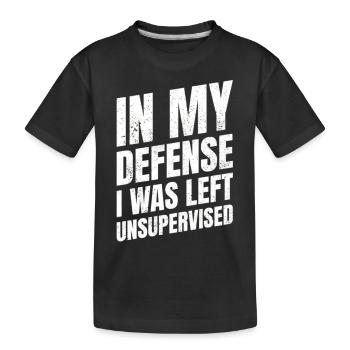 IN MY DEFENSE T Shirt - Kids' Premium Organic T-Shirt - black - Front