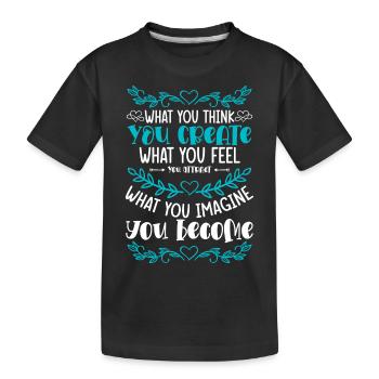 Positive Energy Strong Yoga - Kids' Premium Organic T-Shirt - black - Front